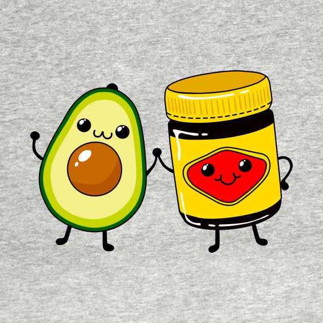 Vegemite and Avacado - Cute friends - Cute Vegetarian Spread - Australia by NOSSIKKO